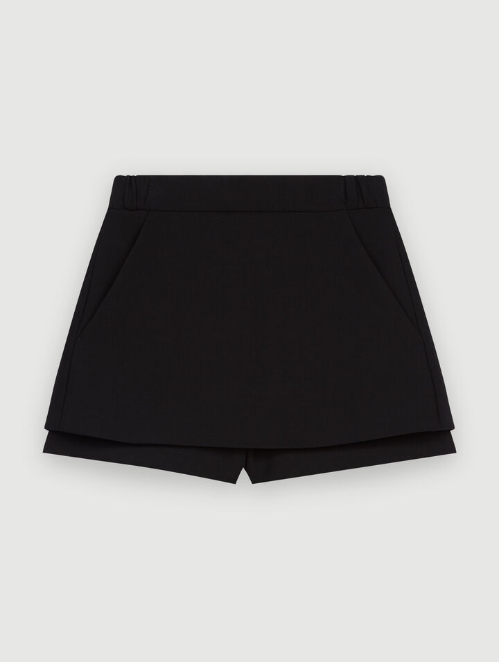 Shorts con gonna in crêpe