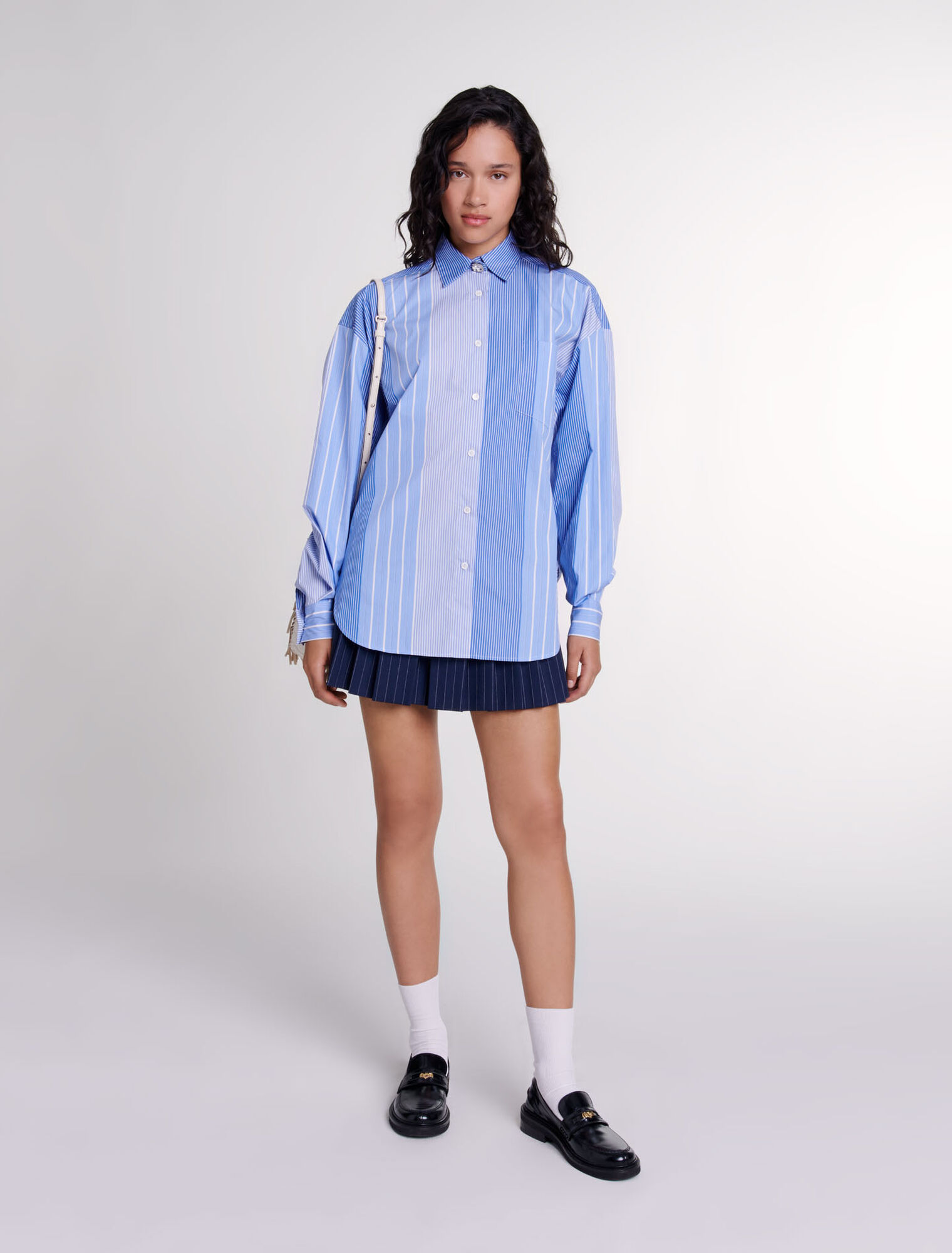 Camicia patchwork a righe 