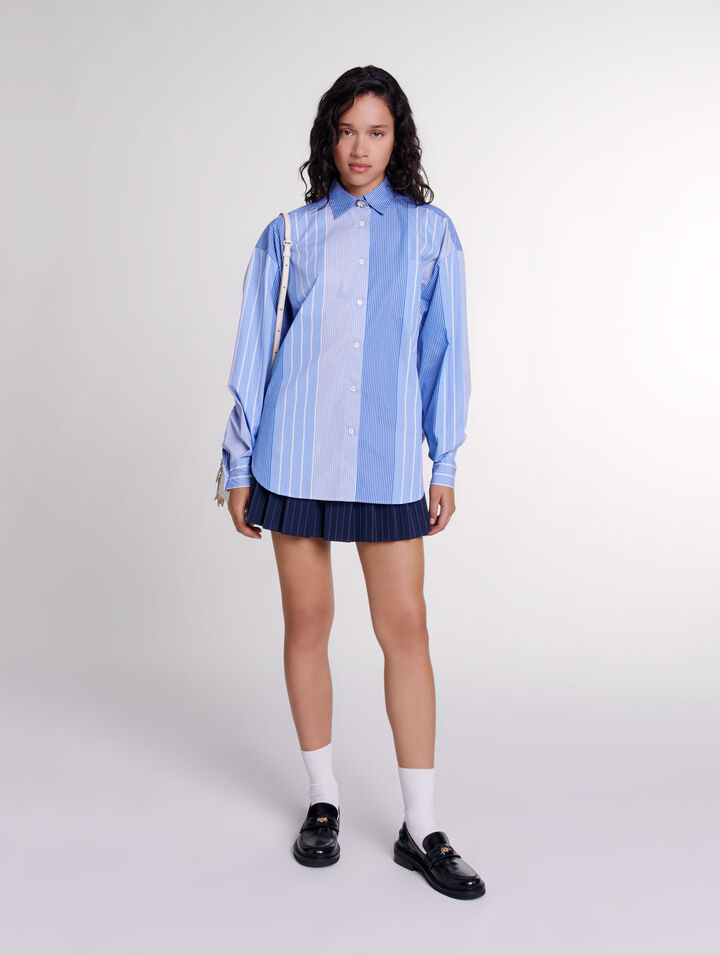 Camicia patchwork a righe 