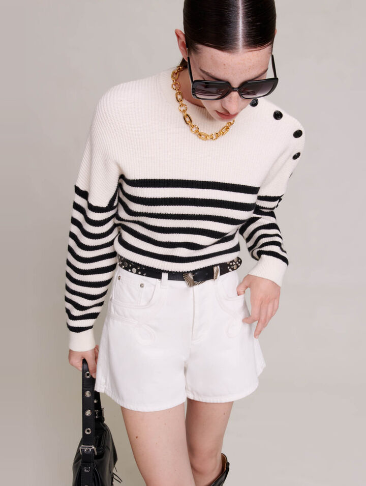 Shorts in jeans ricamato