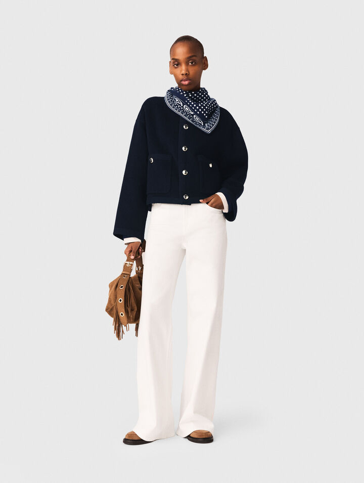 Giacca double face, bordi a treccia