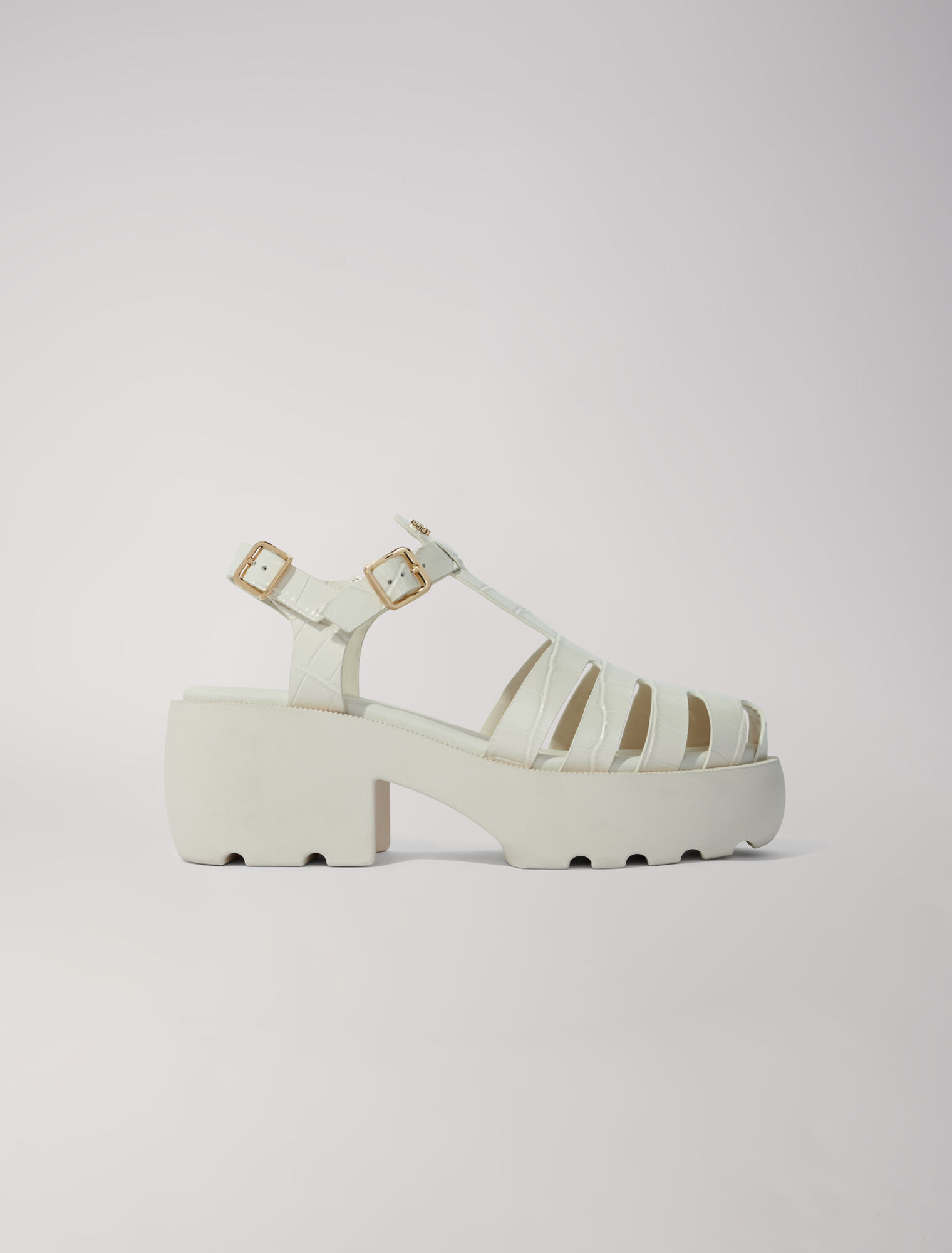 Sandali dentellati in pelle