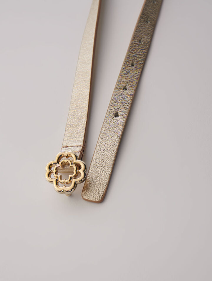 Cintura sottile con fibbia Clover