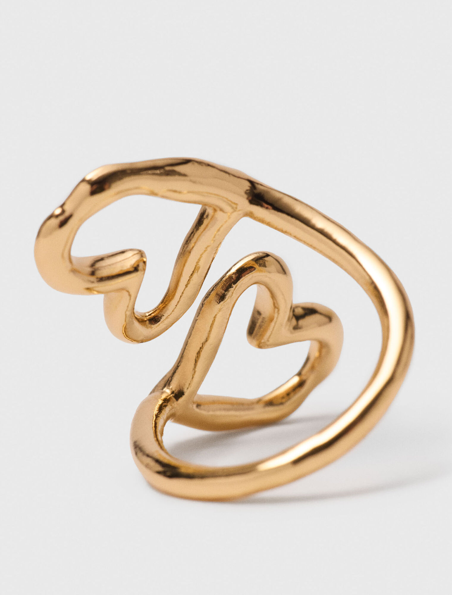 Anello doppio cuore placcato oro
