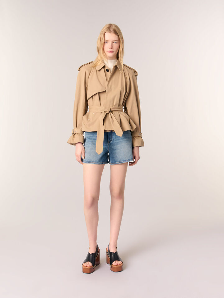 Trench corto borchiato