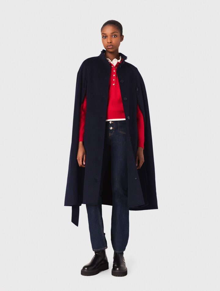 Cappotto lungo double face mantella