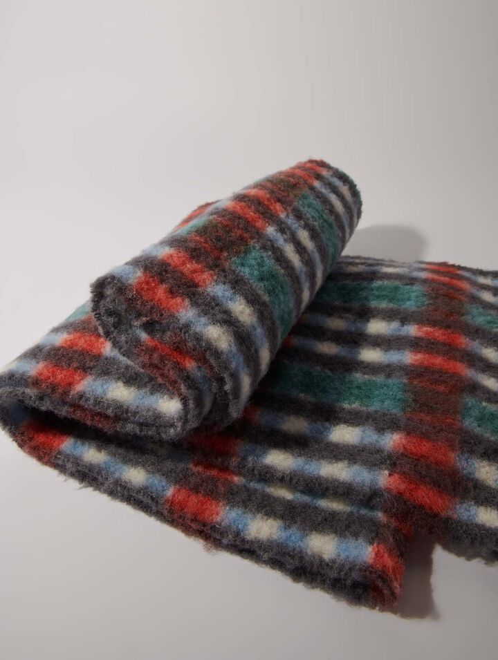 Sciarpa a quadri in misto alpaca