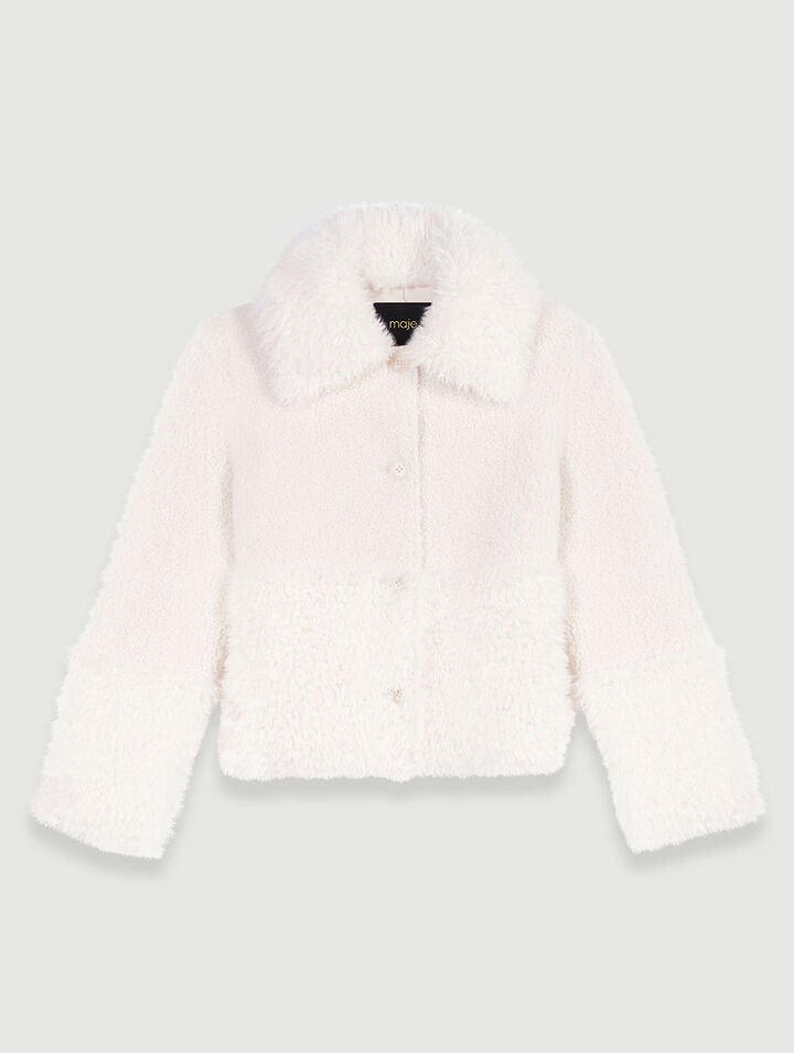 Cappotto corto in ecopelliccia
