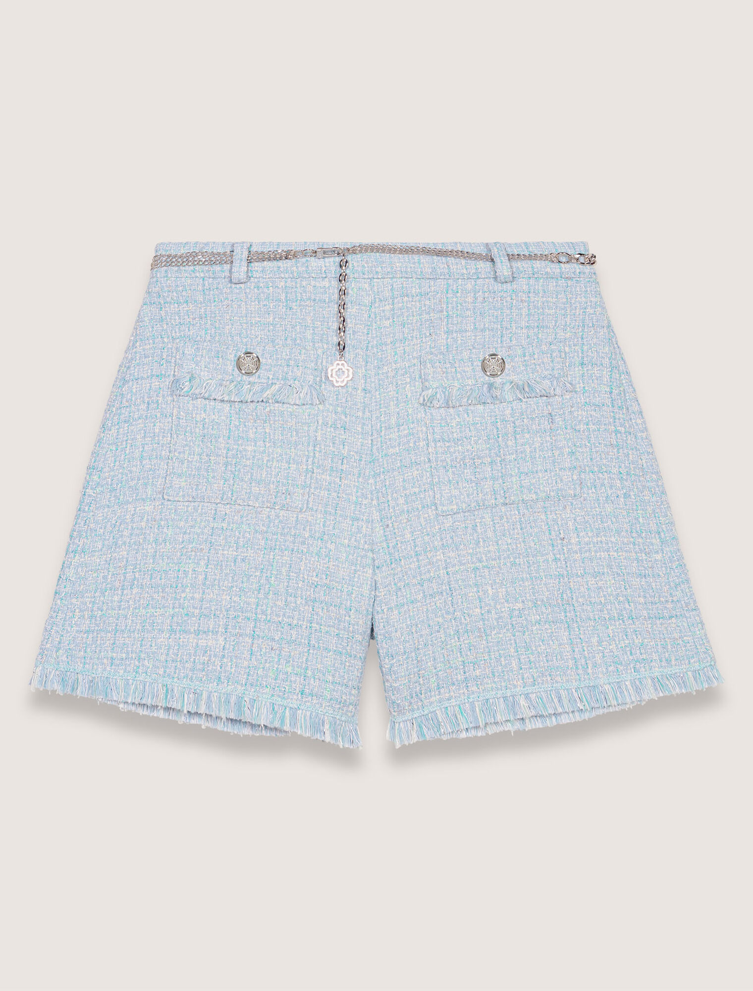 Shorts in tweed con cintura