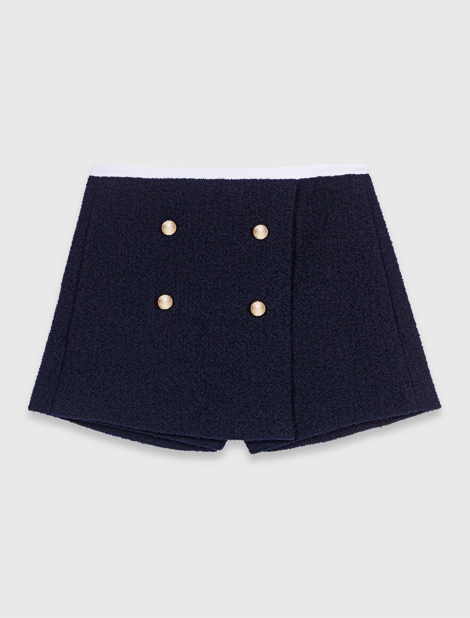 Shorts in tweed e banda a contrasto