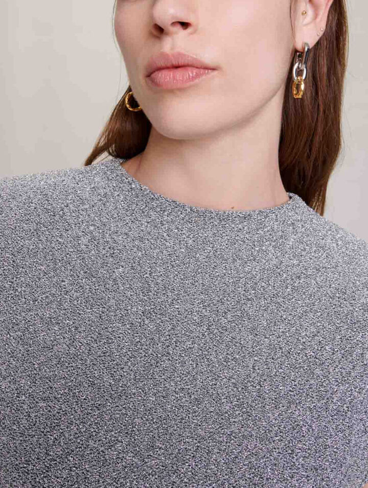 Abito corto in maglia brillante