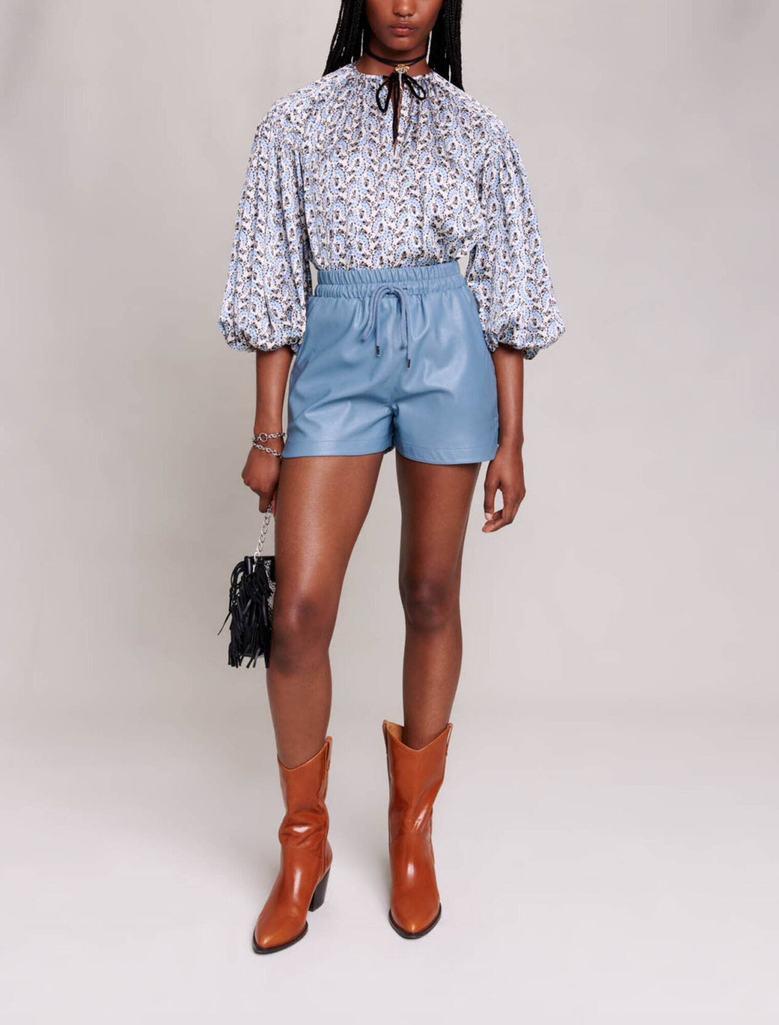 Shorts effetto pelle