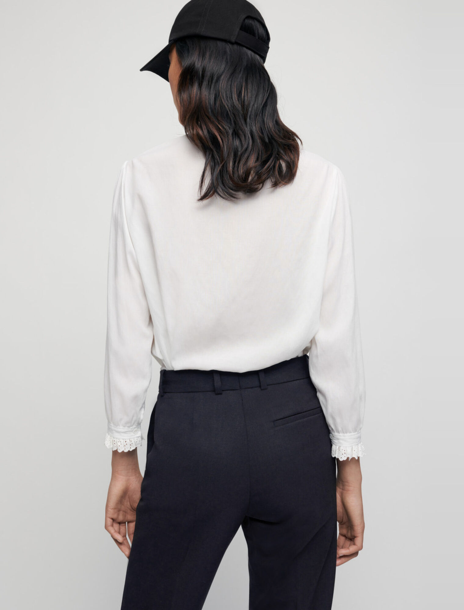Camicia in voile con colletto Claudine
