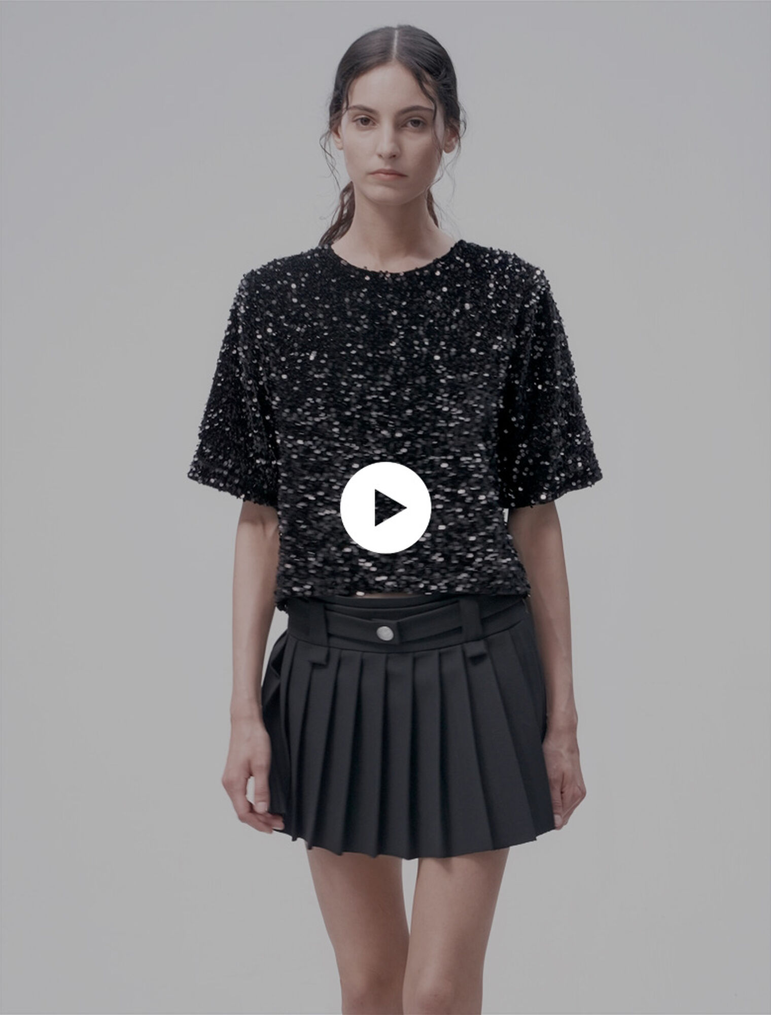 Top in velluto con paillettes