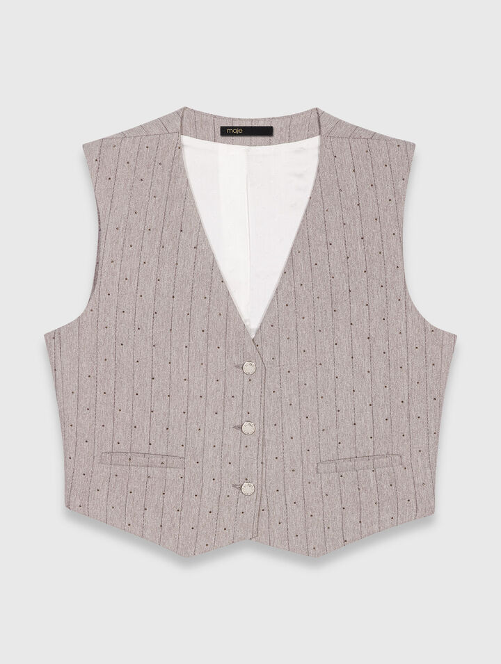 Panciotto da tailleur con strass