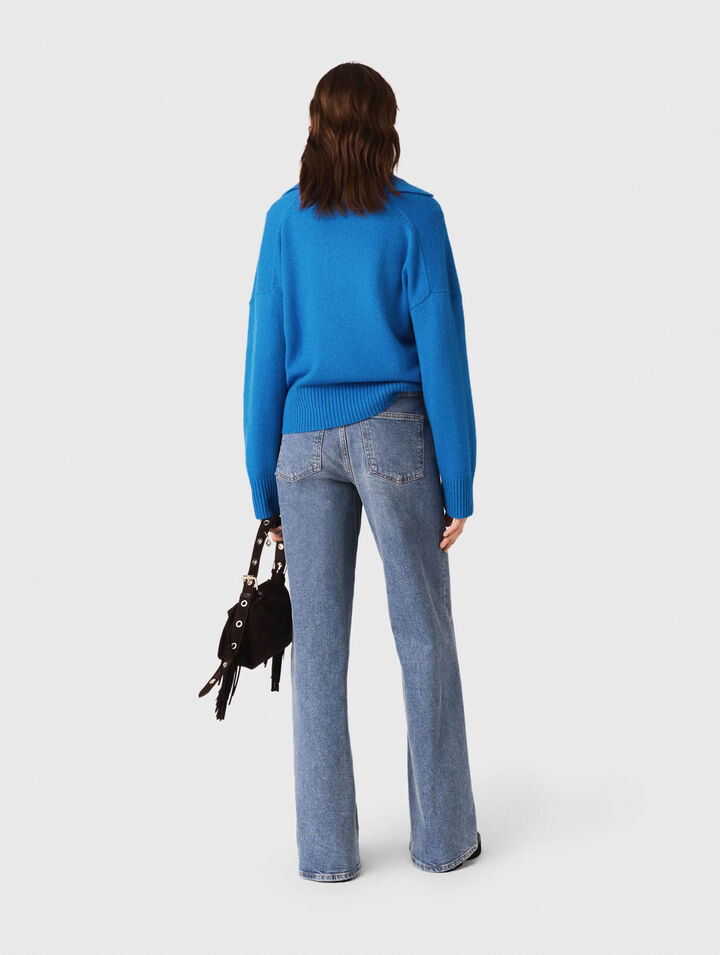 Cardigan con colletto polo aperto