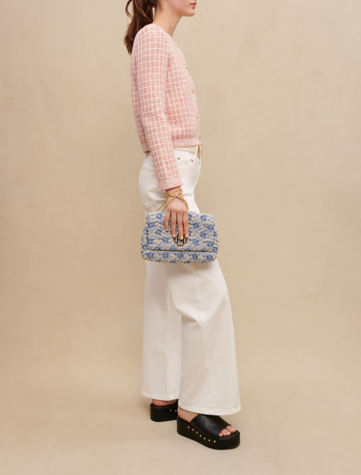 Cardigan in maglia stile tweed