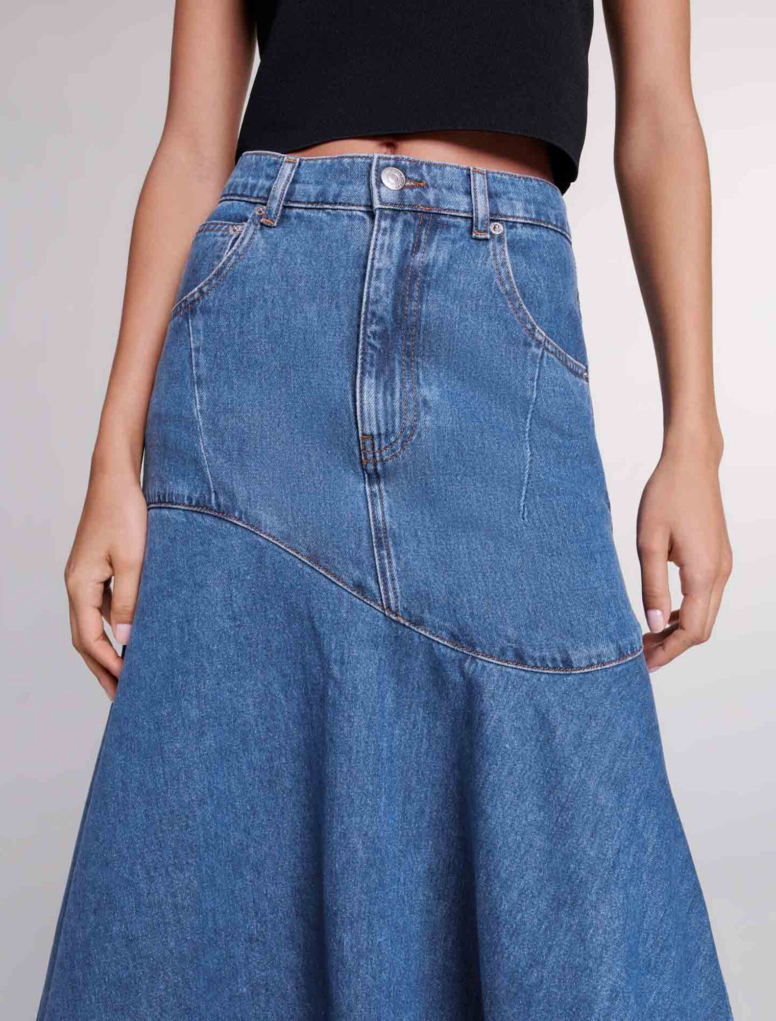 Gonna asimmetrica in denim