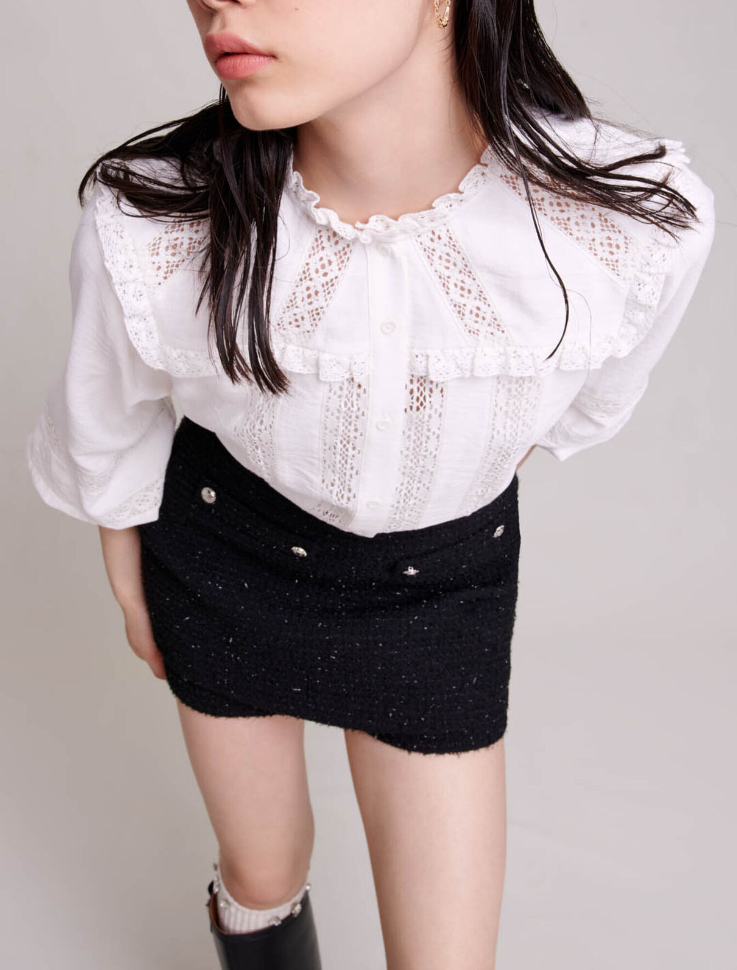 Shorts in tweed