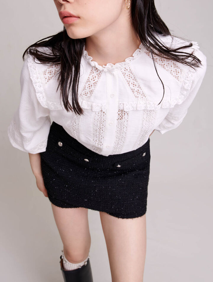 Shorts in tweed
