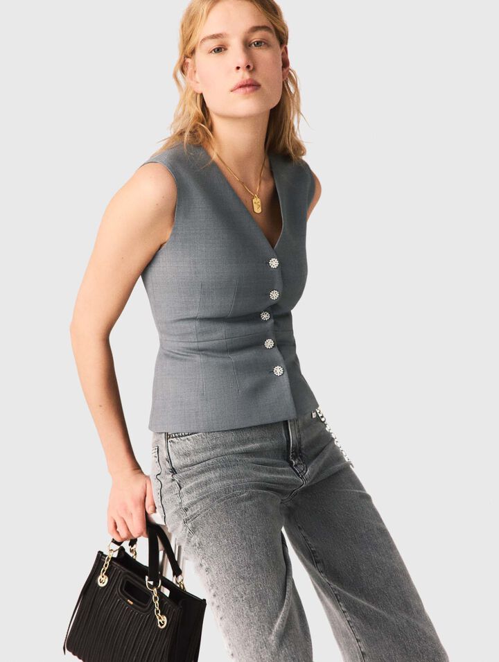 Panciotto con bottoni gioiello