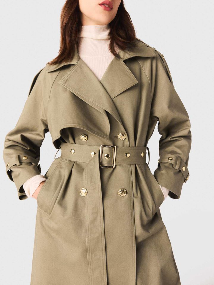 Trench borchie collo rimovibile
