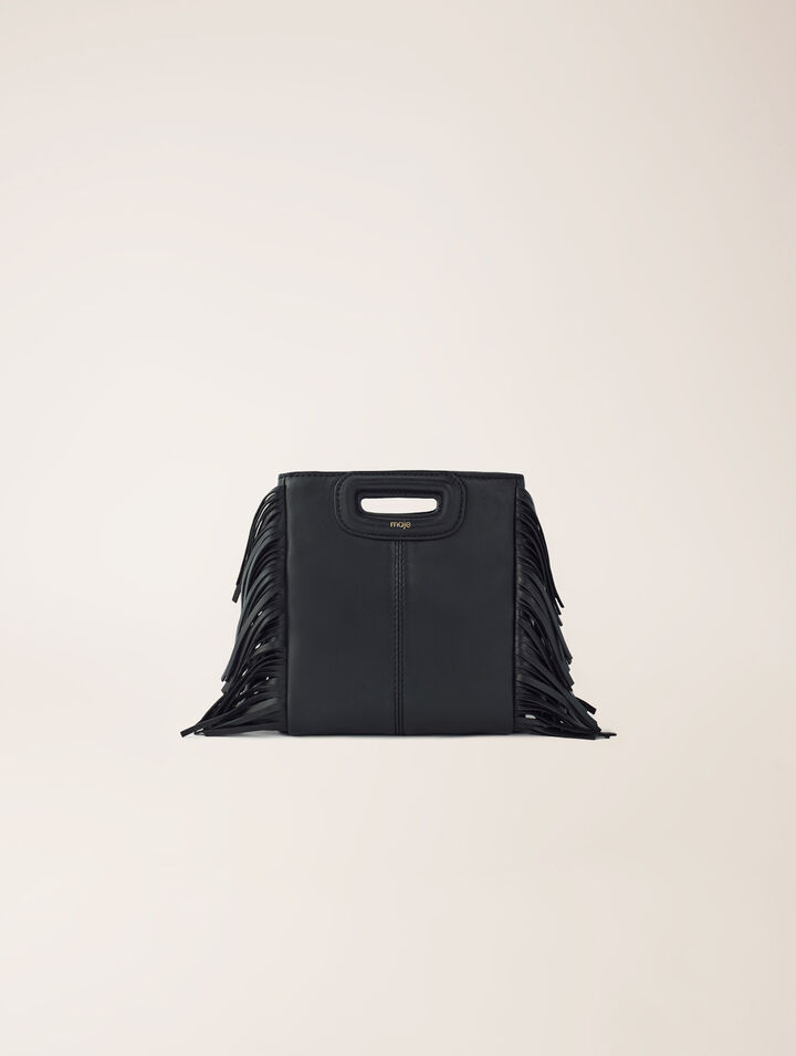 Borsa M in pelle con borchie