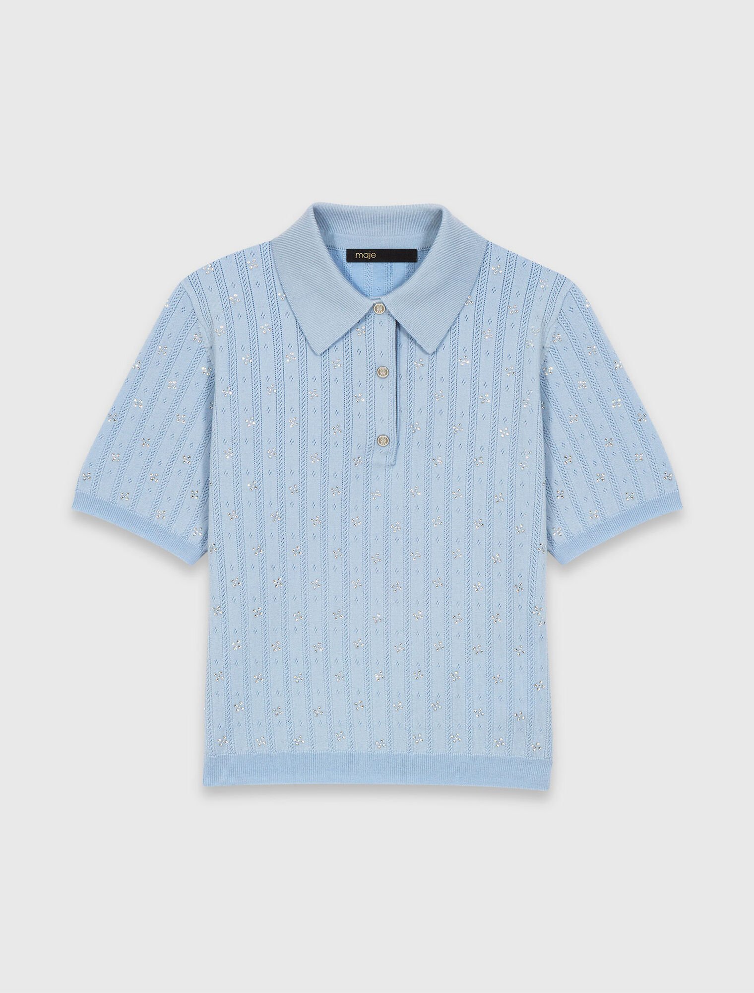 Pull corto strassato davanti