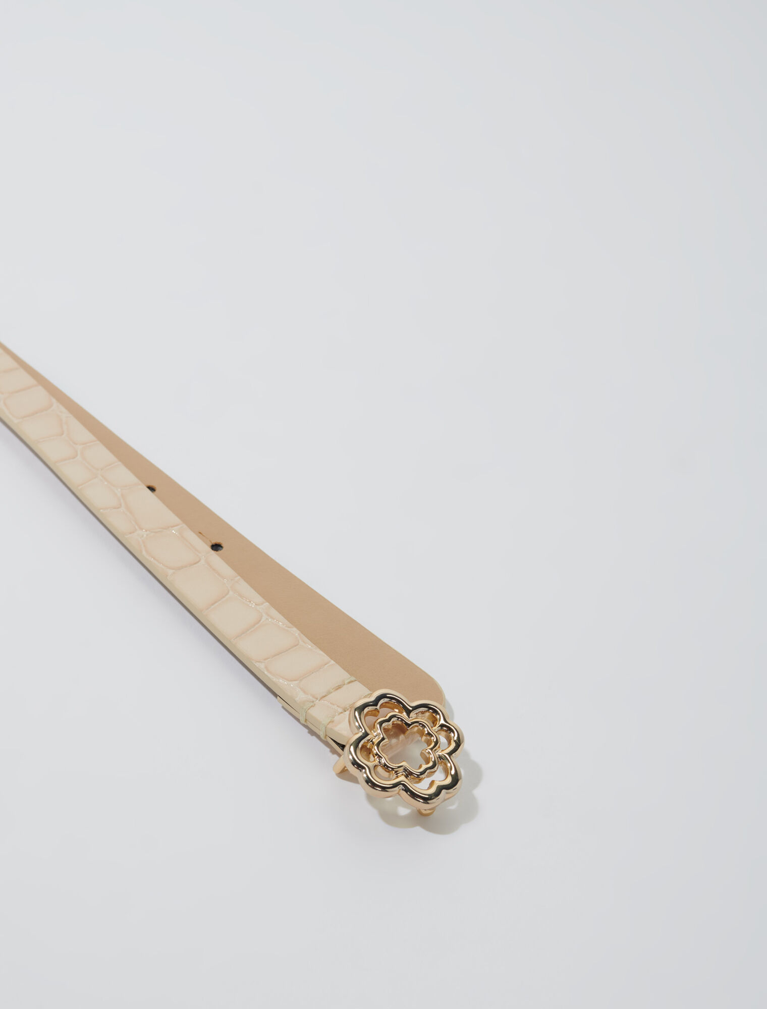 Cintura sottile pelle fibbia Clover