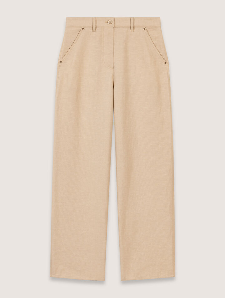 Pantaloni da tailleur lino e cotone