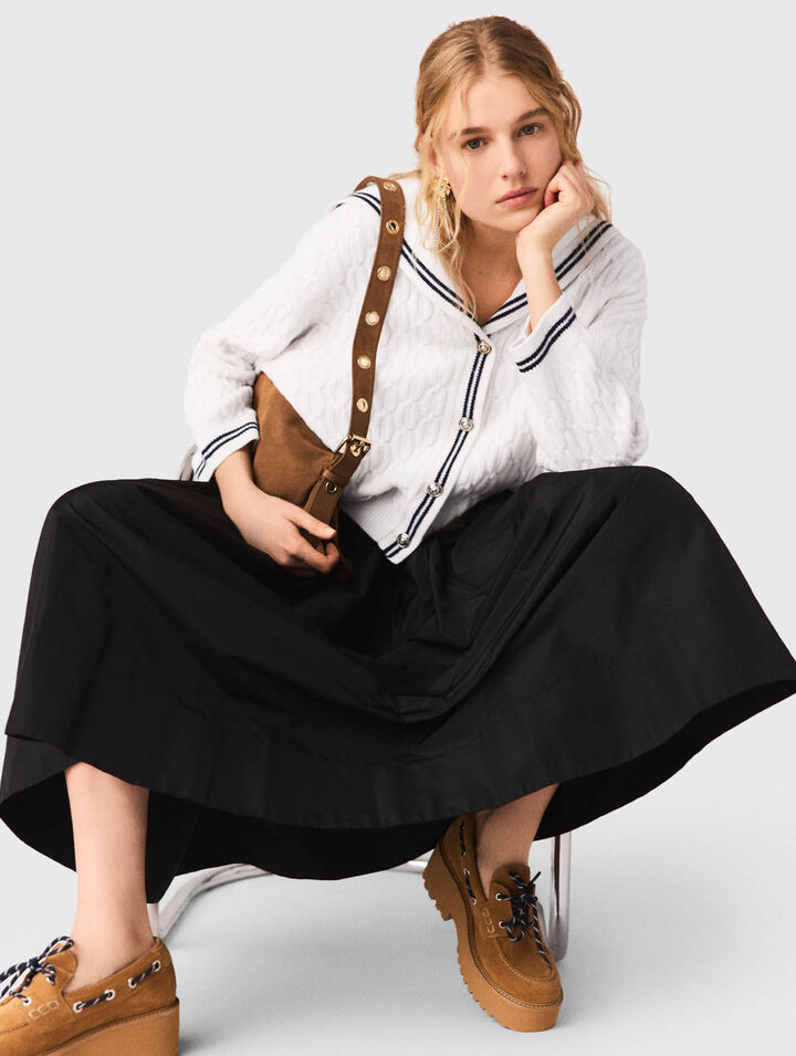 Gonna lunga con vita a contrasto