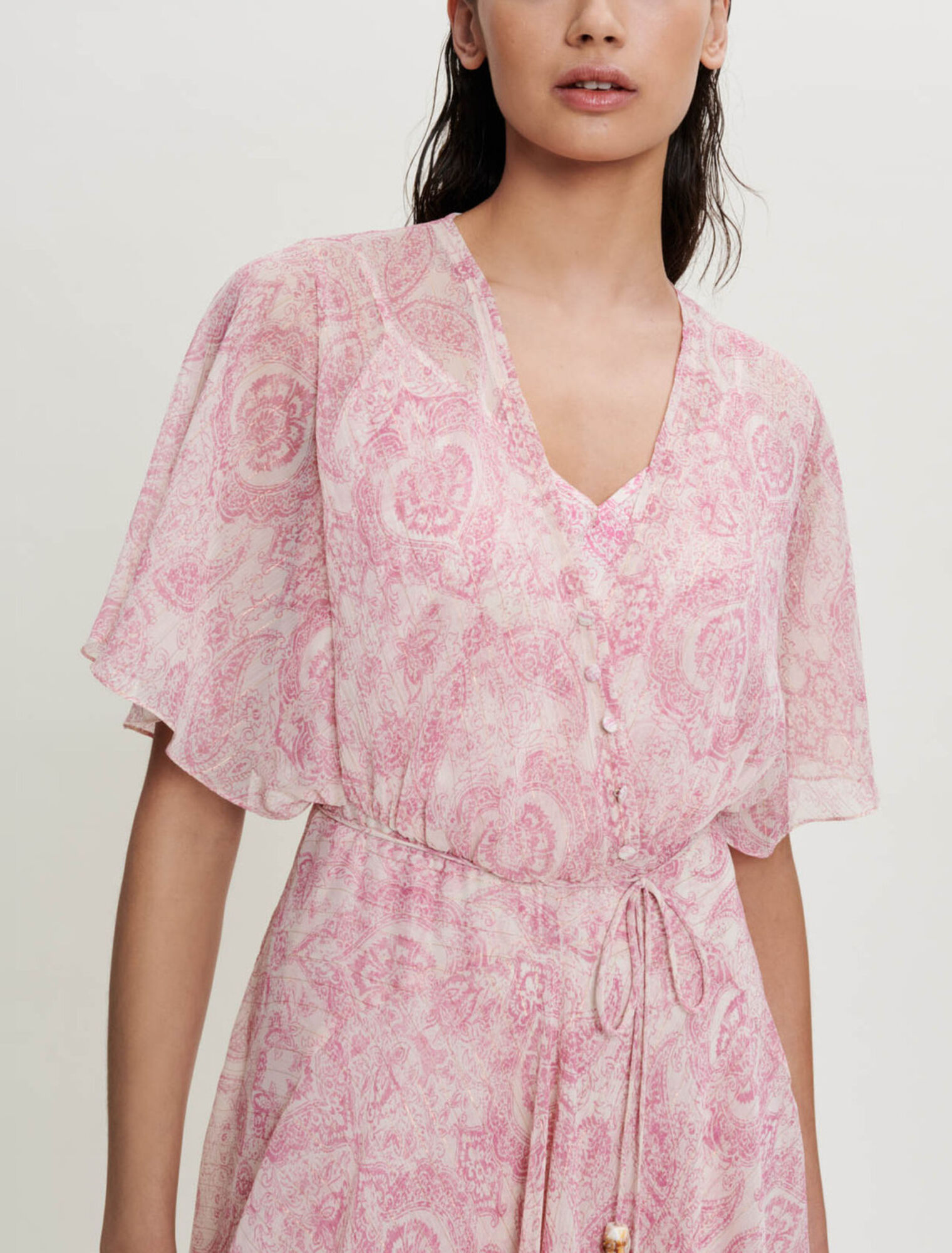 Abito a foulard fluido stampa cashmere