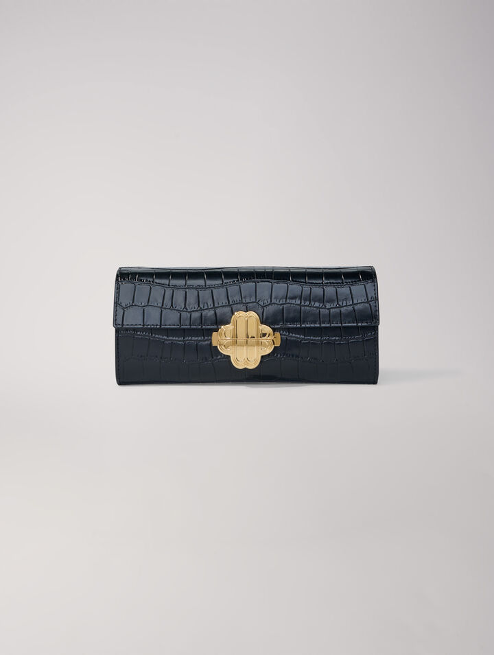 Borsa in pelle goffrata coccodrillo