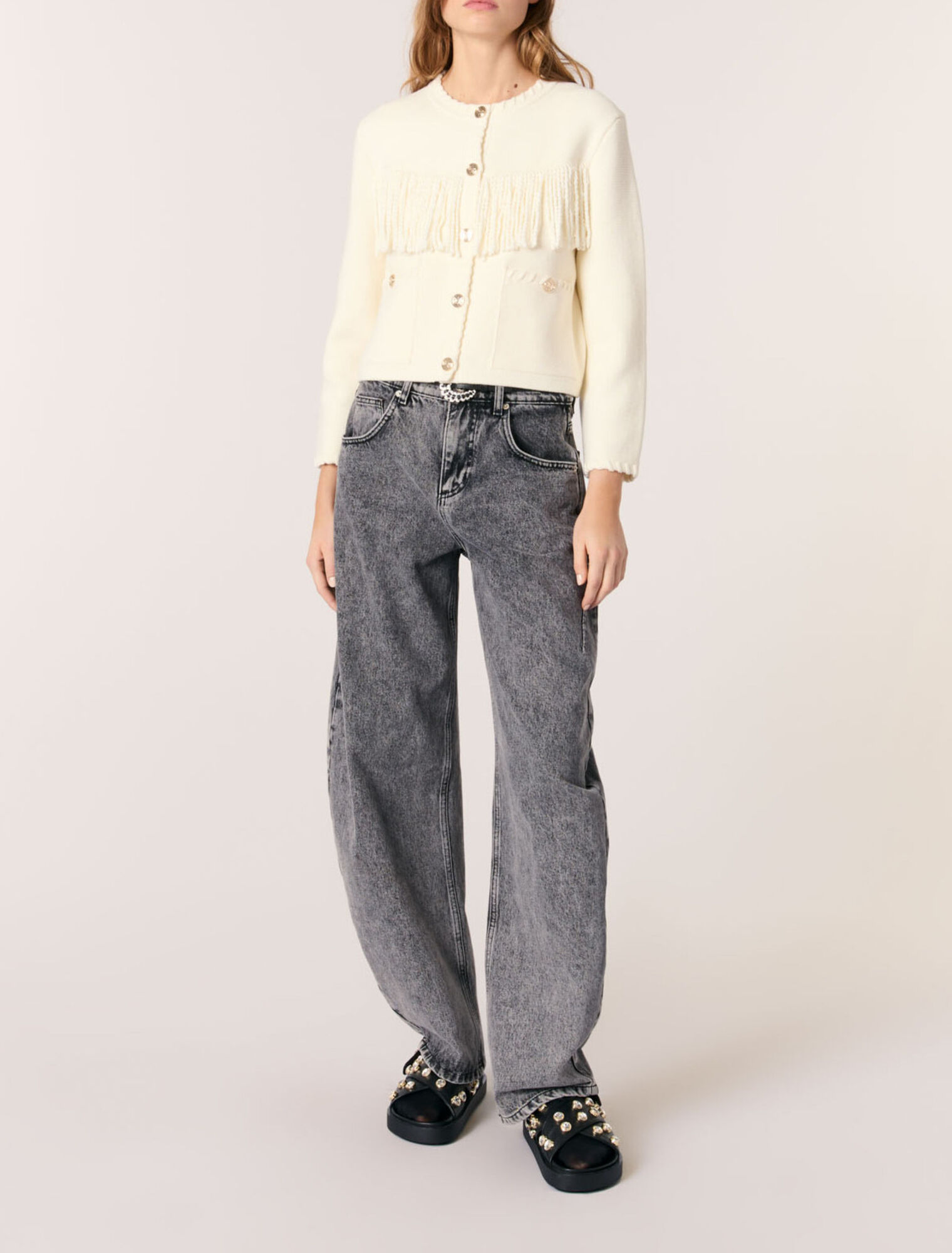 Cardigan con frange