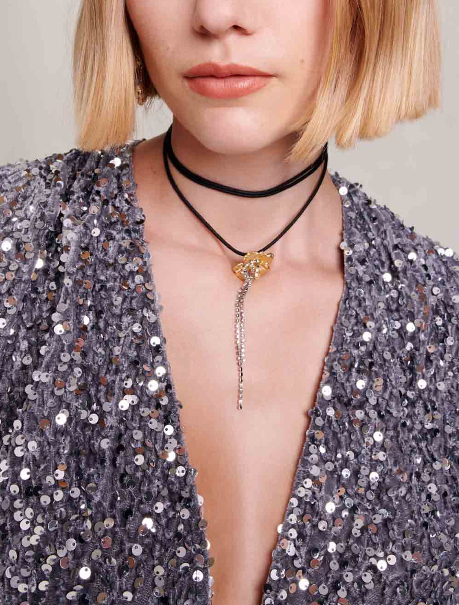 Abito in velluto con paillettes