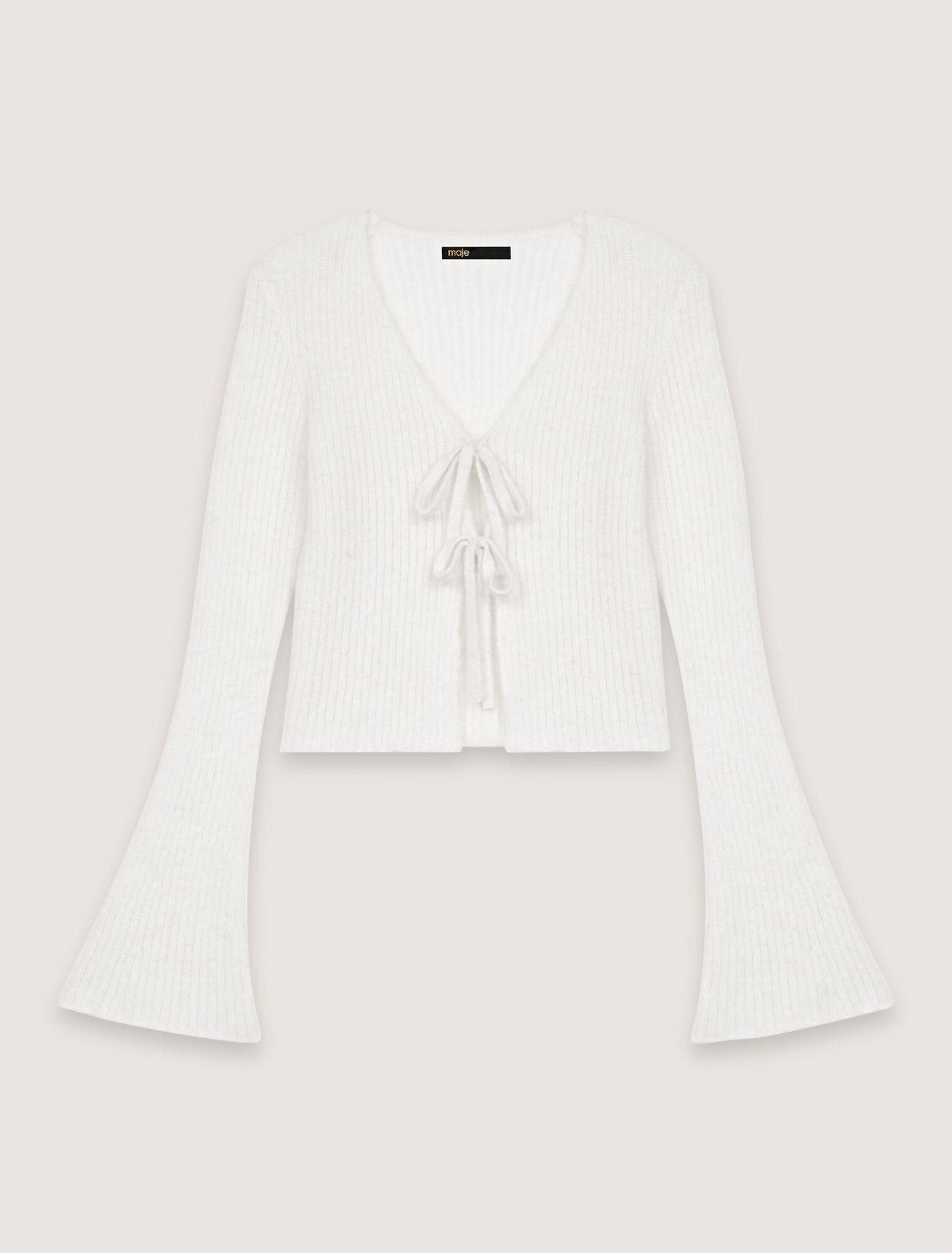 Cardigan in maglia elastica con lacci