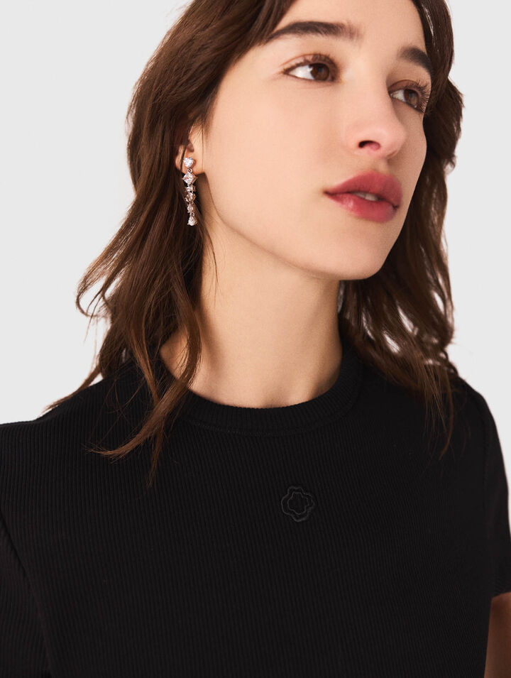 Orecchini cuore con strass