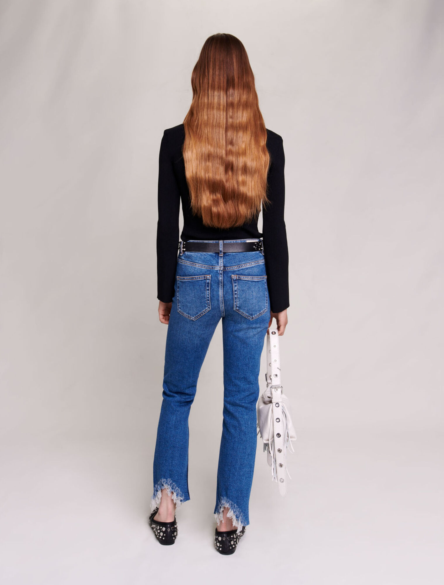 Jeans skinny strappati
