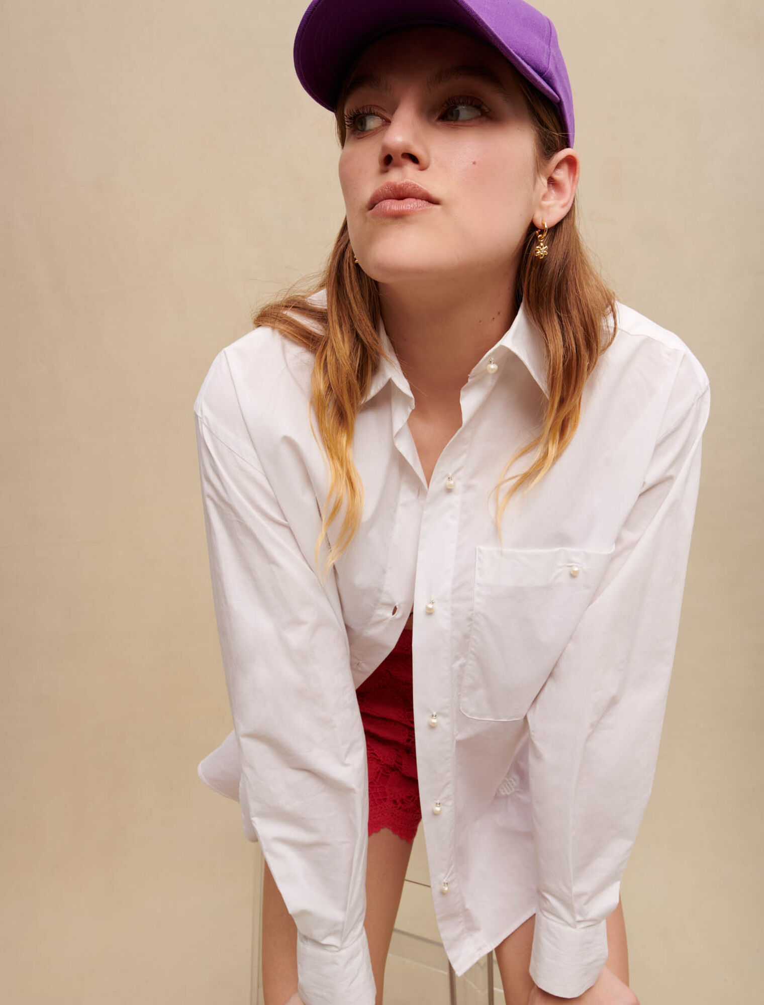 Camicia bianca in popeline di cotone