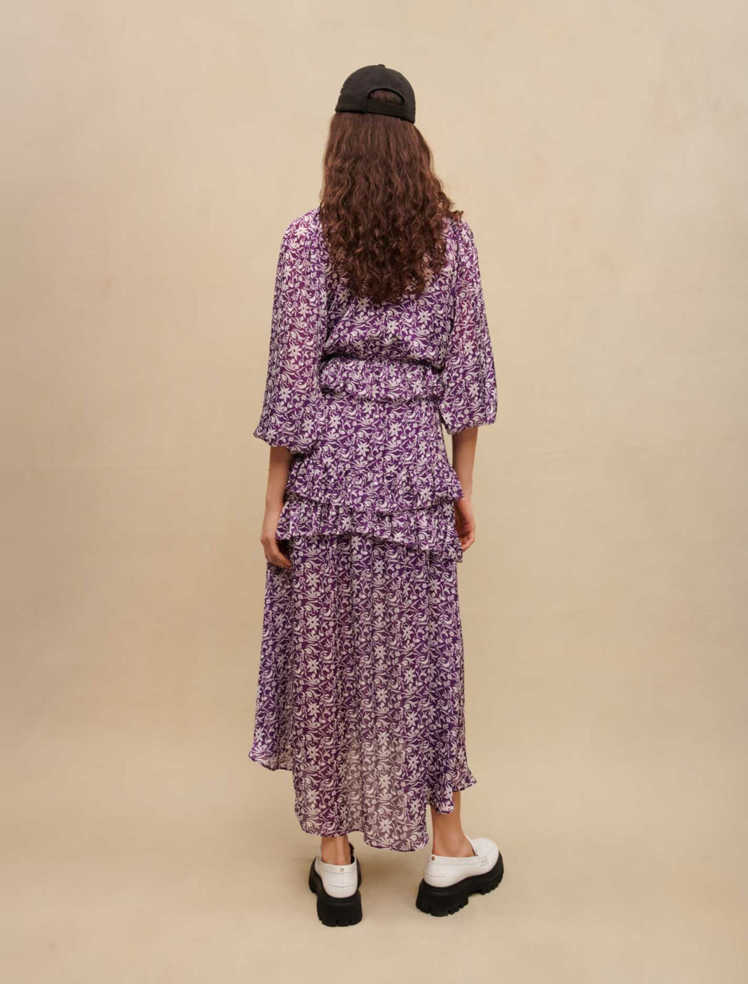 Maxi abito con stampa floreale