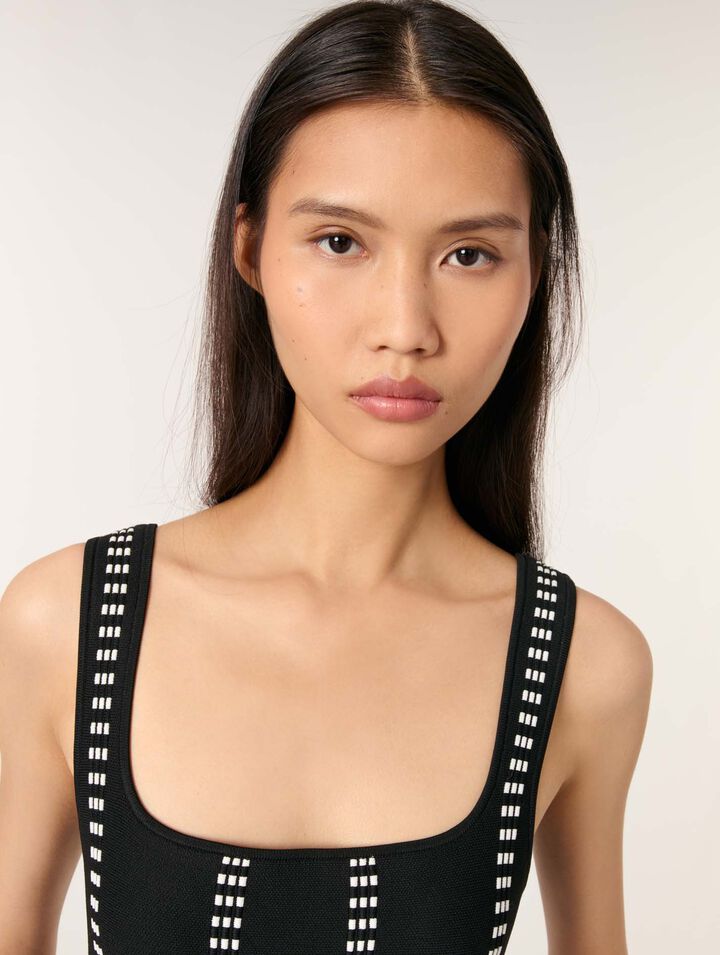 Abito corto in maglia jacquard