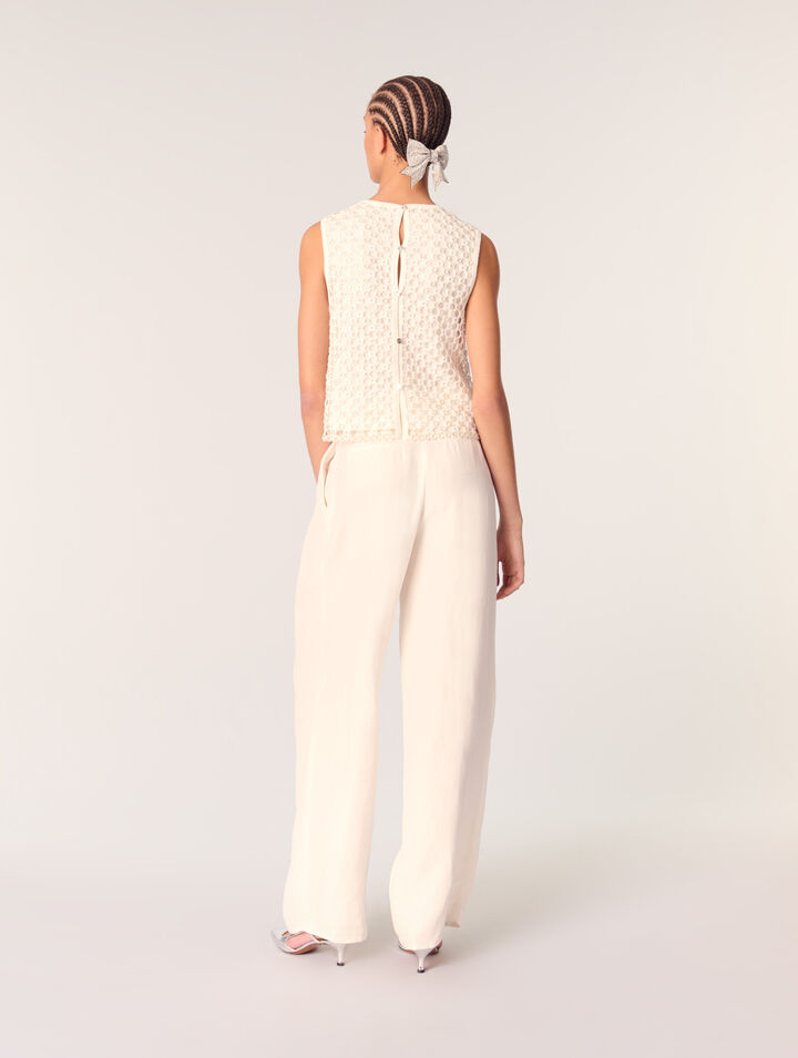 Top in crochet con perline