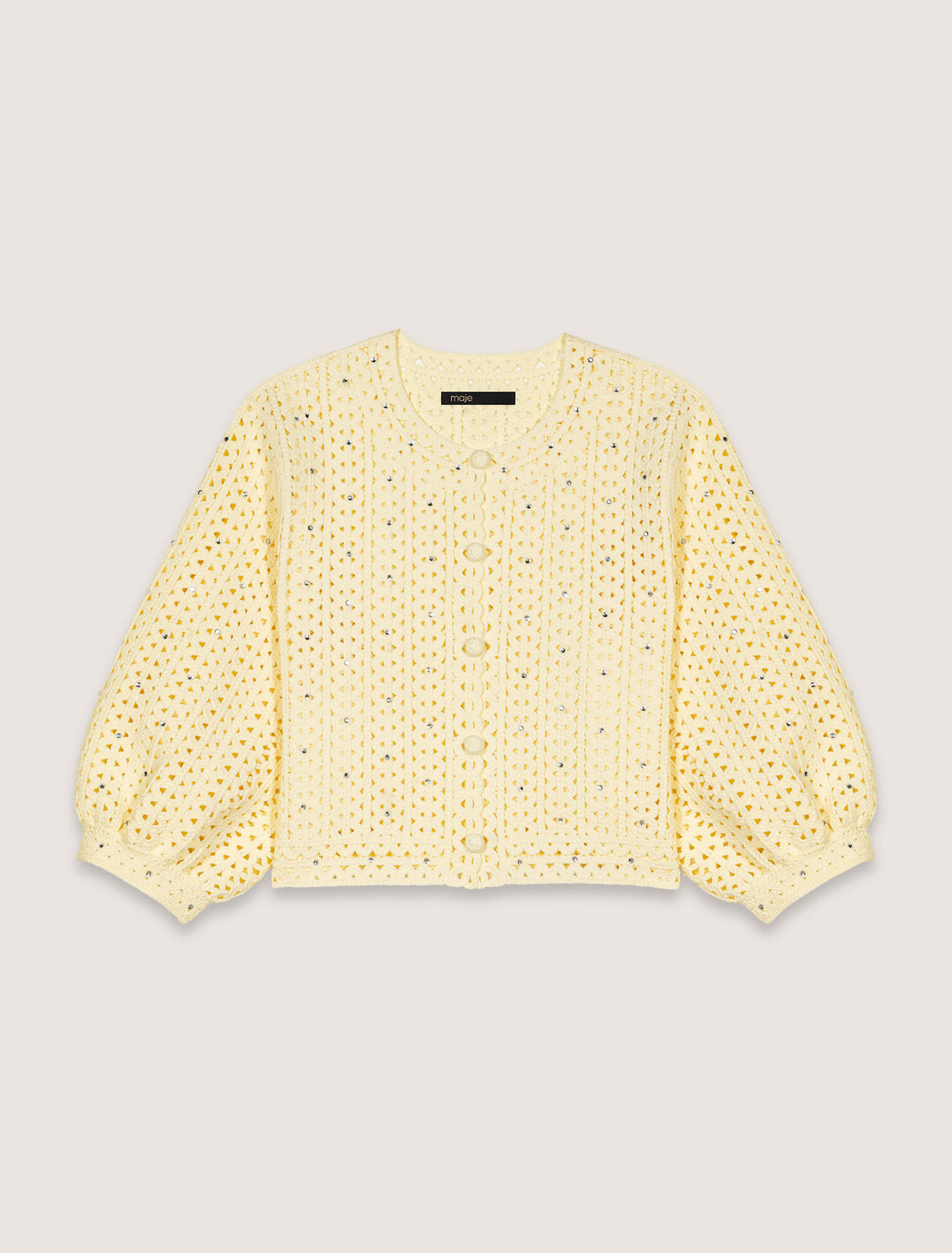 Cardigan corto crochet glitterato