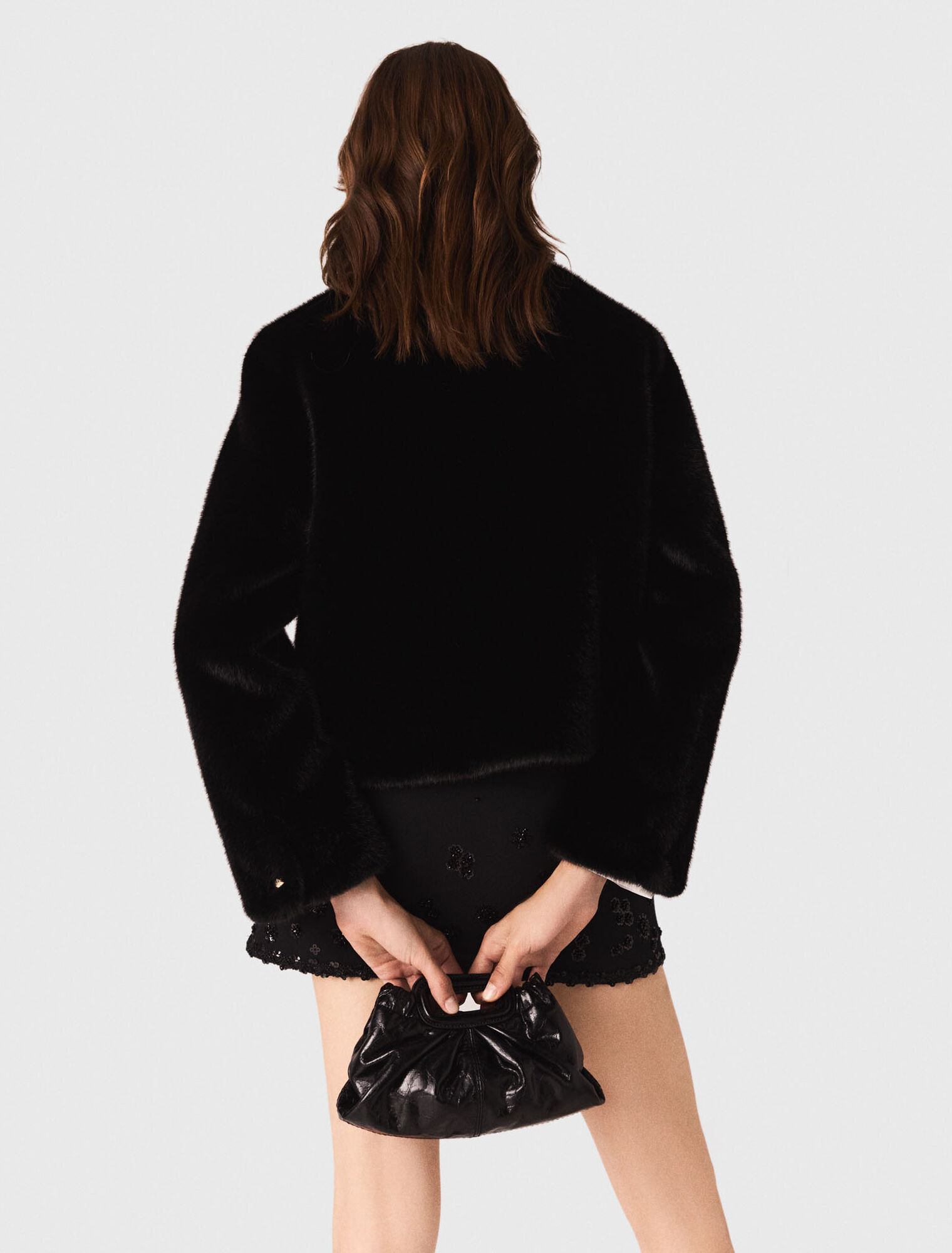 Cappotto corto in ecopelliccia