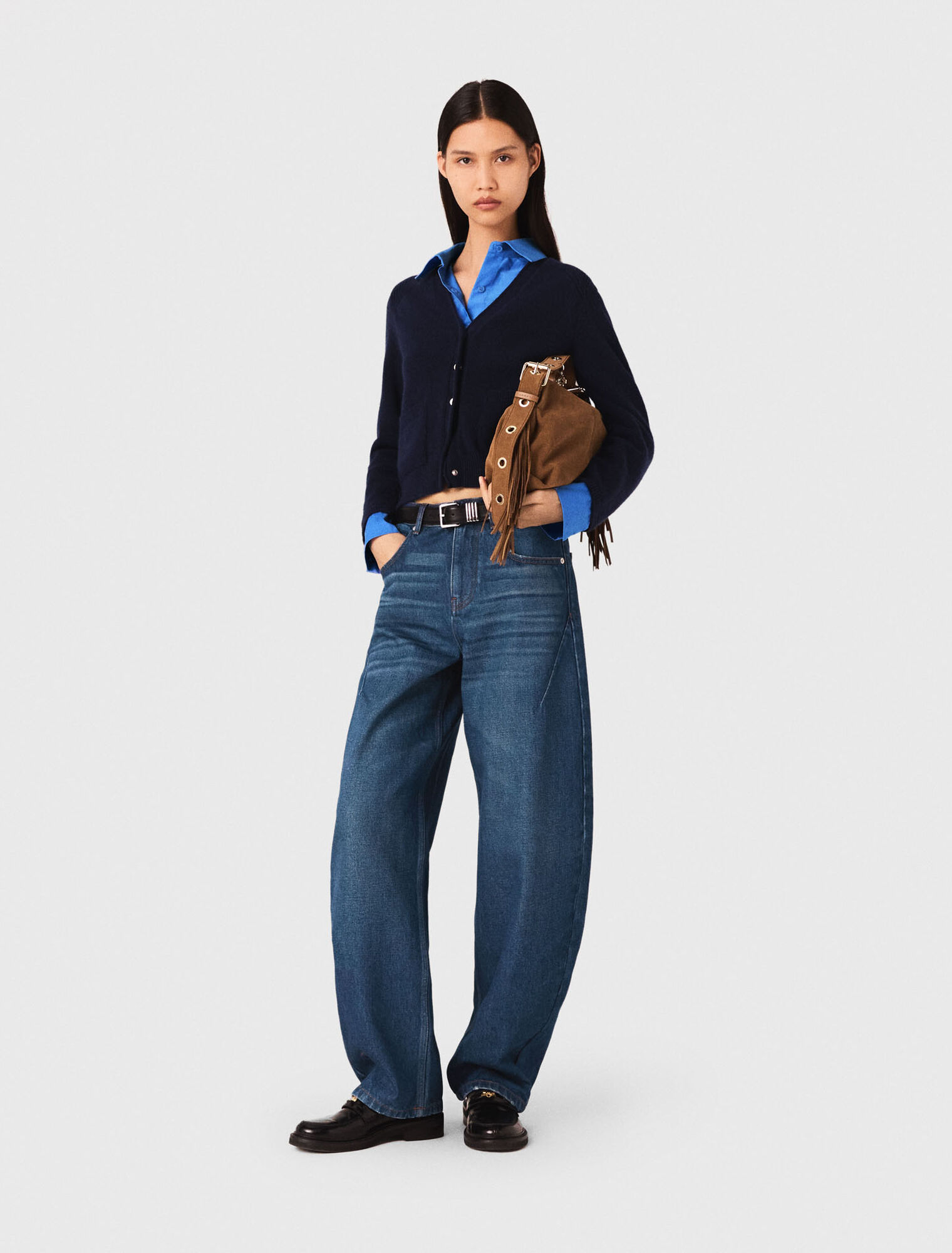 Jeans a palloncino con martingala
