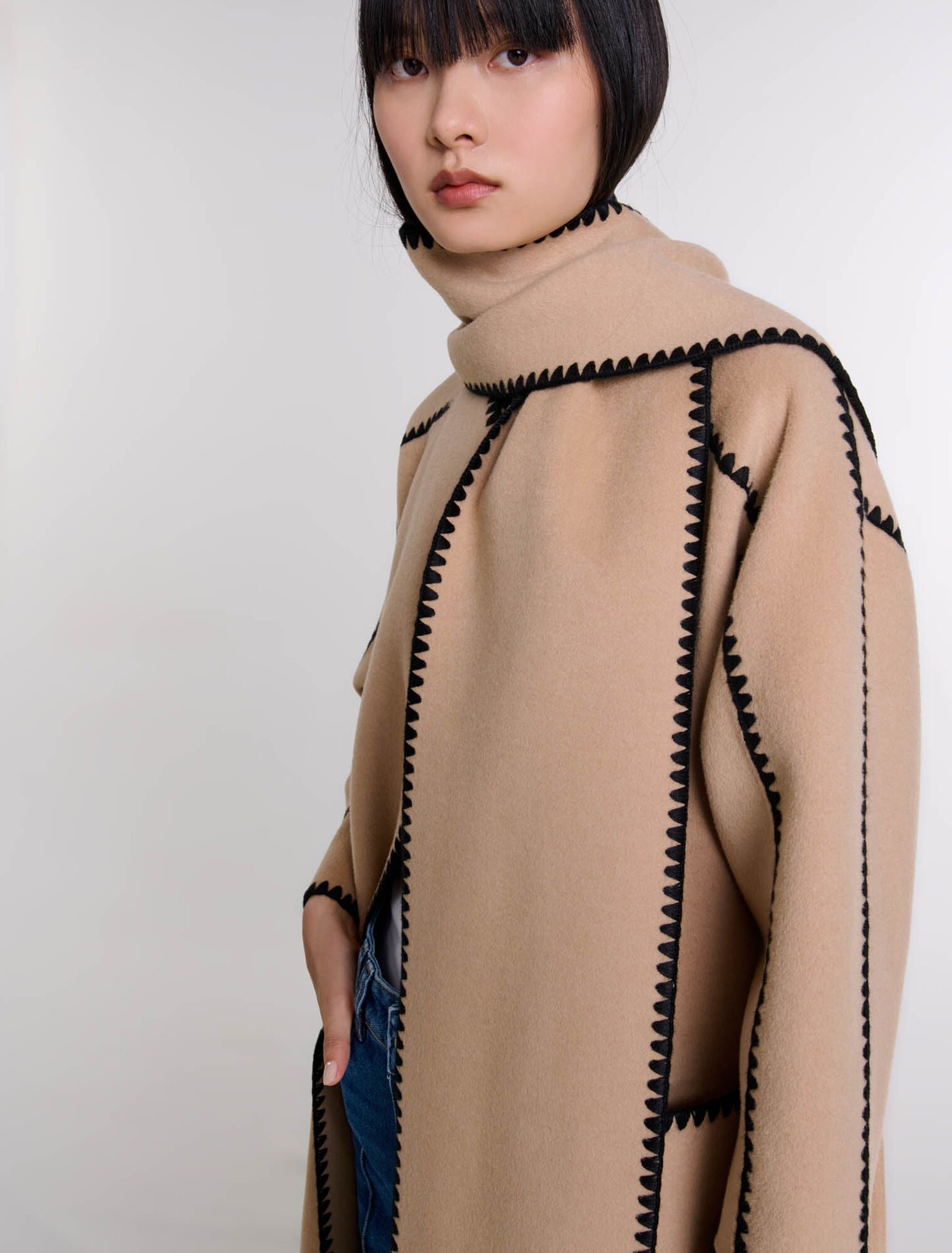 Cappotto bicolor double face
