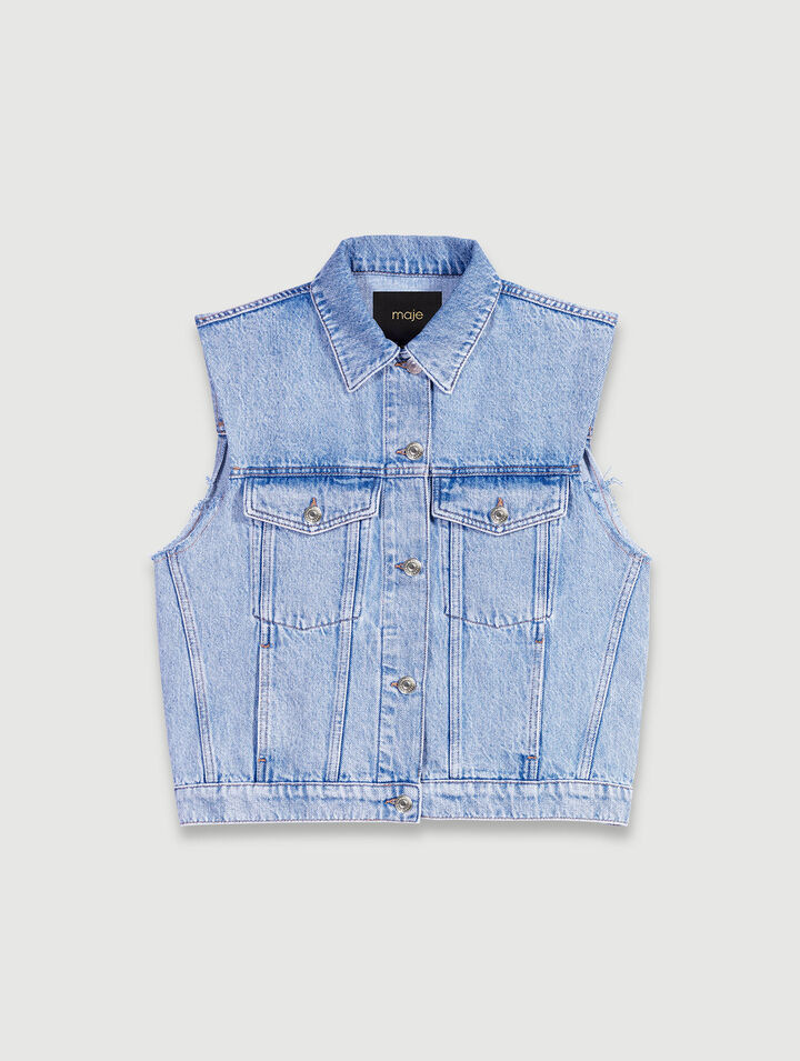 Giacca di jeans senza maniche