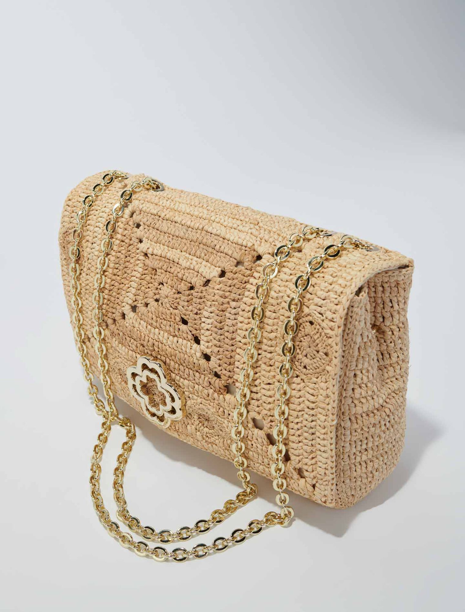 Borsa clover in rafia hand made