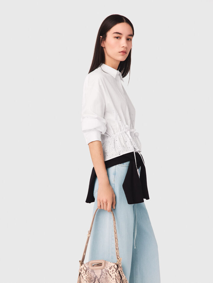 Camicia in cotone con strass