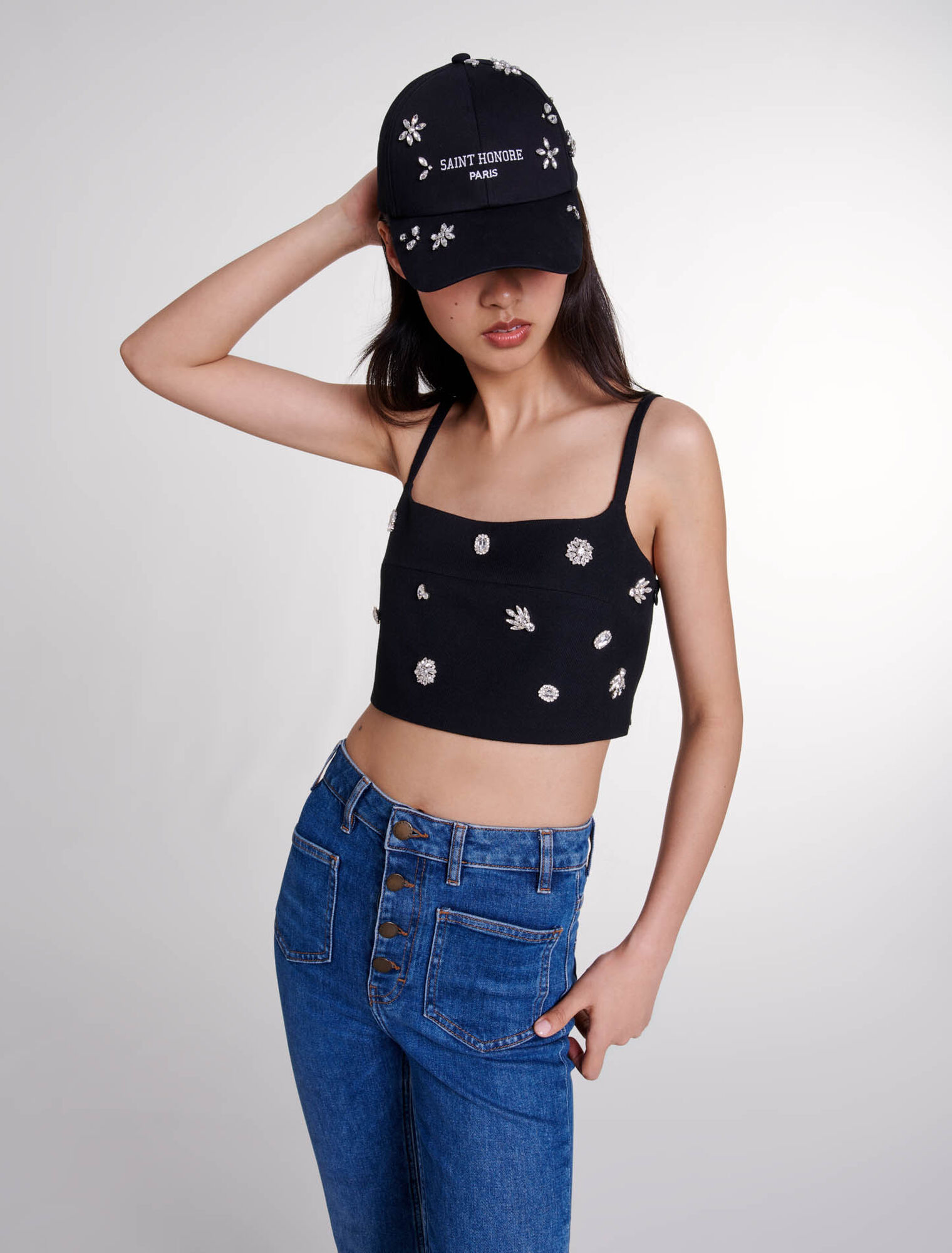 Top corto con strass